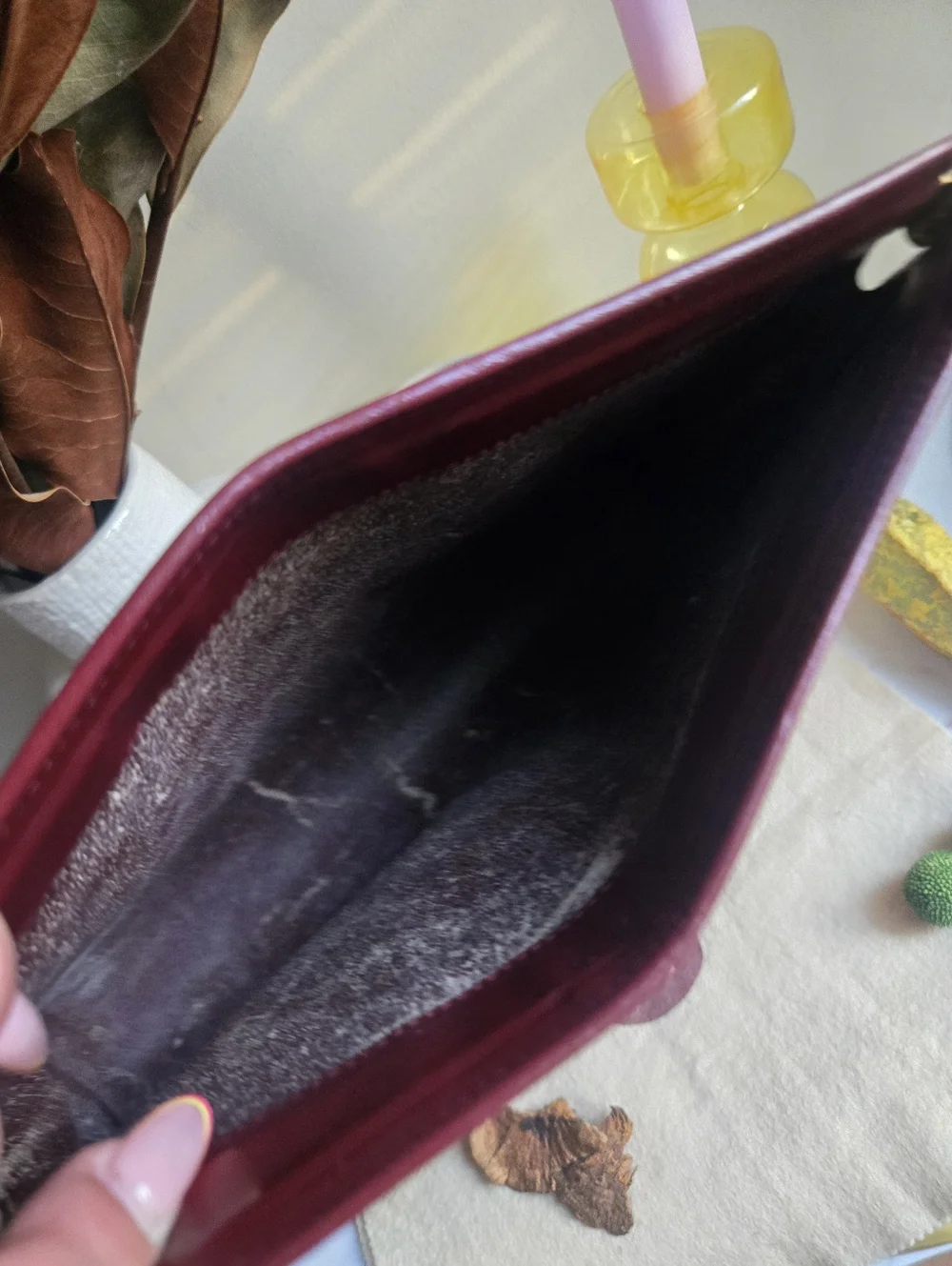 Vintage Cartier Burgundy Leather Portfolio Clutch Bag